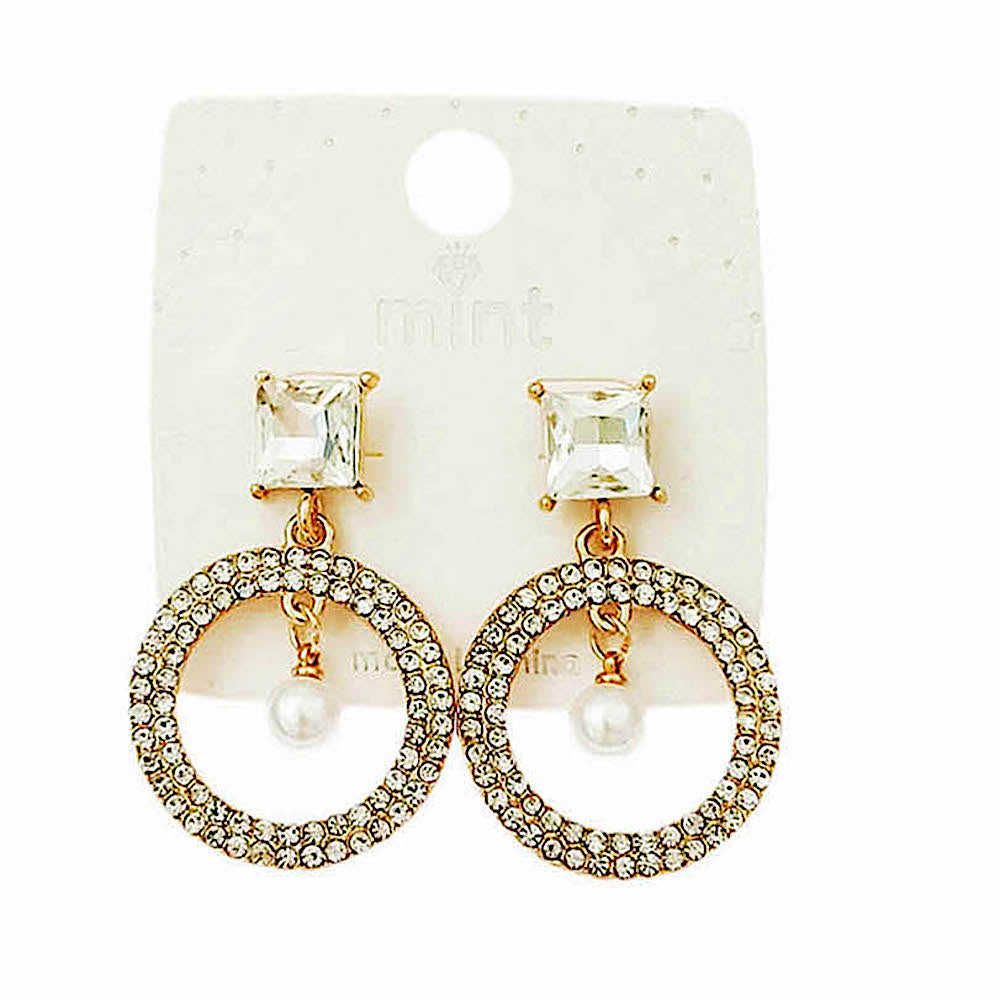 JAE45860 - Rhinestone Circle Earring