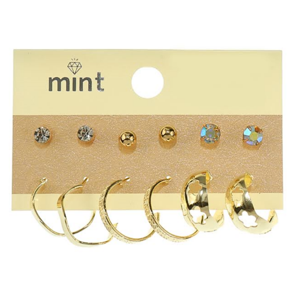 JAE45885 - 6 Pair Hoop Earring Set