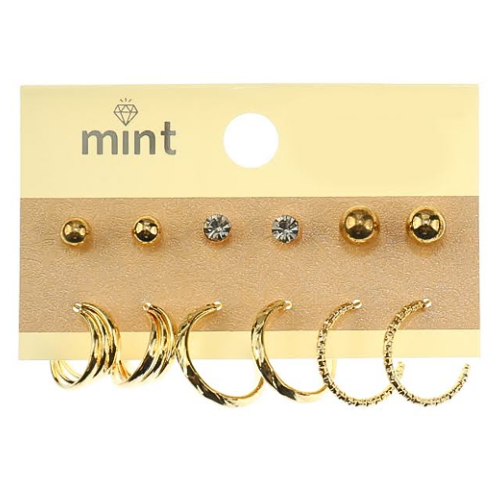JAE45887 - 6 Pair Hoop Earring Set