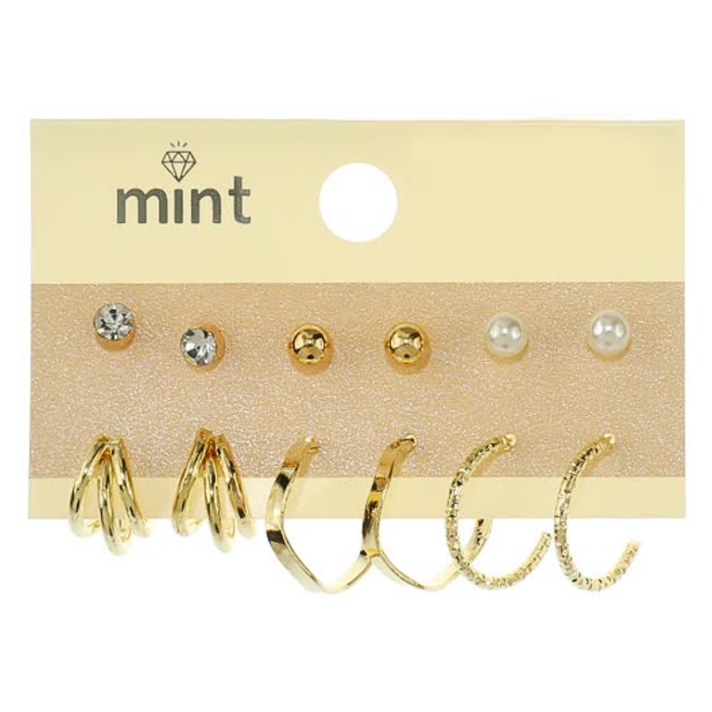 JAE45888 - 6 Pair Hoop Earring Set