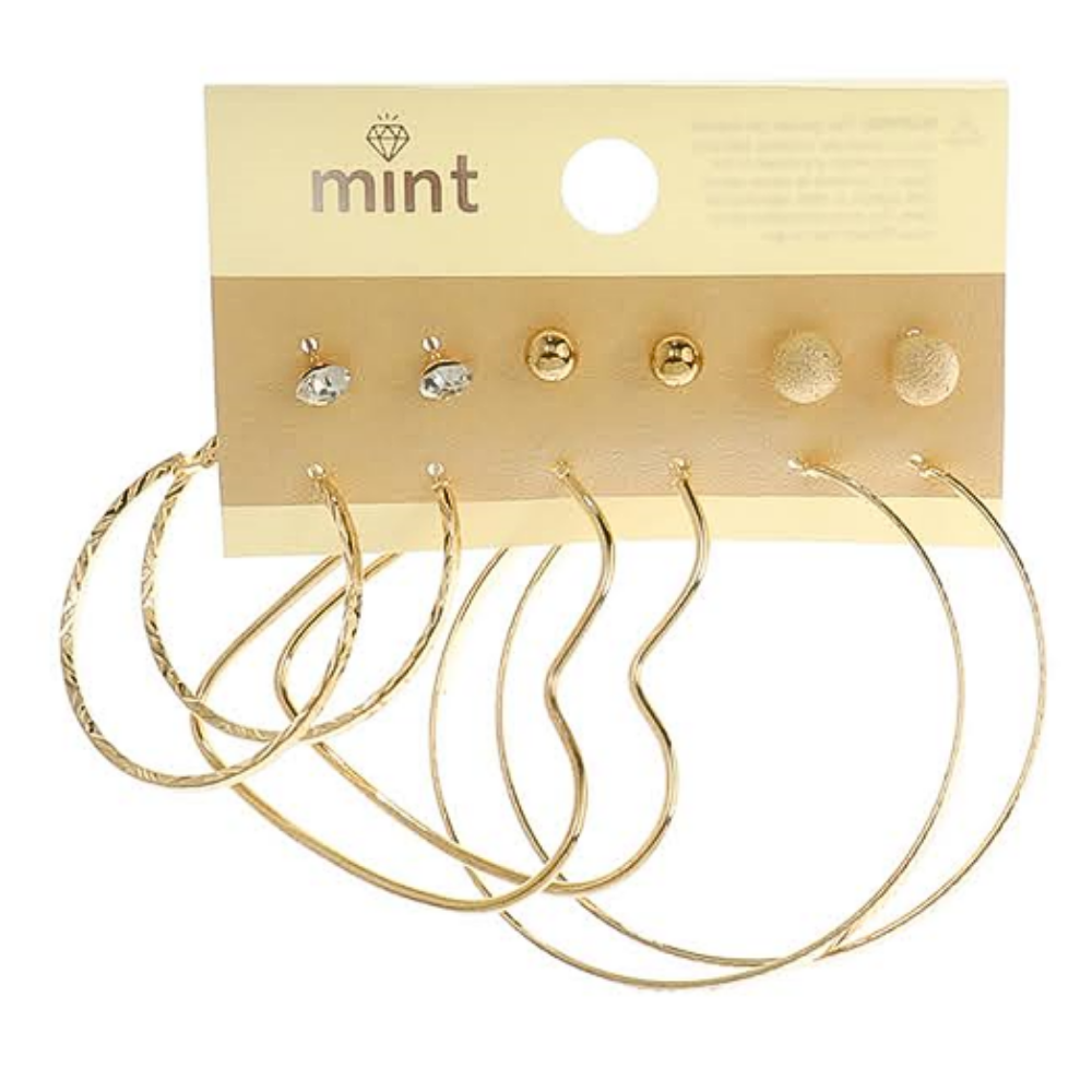 JAE45898 - 6 Pair Hoop Earring Set