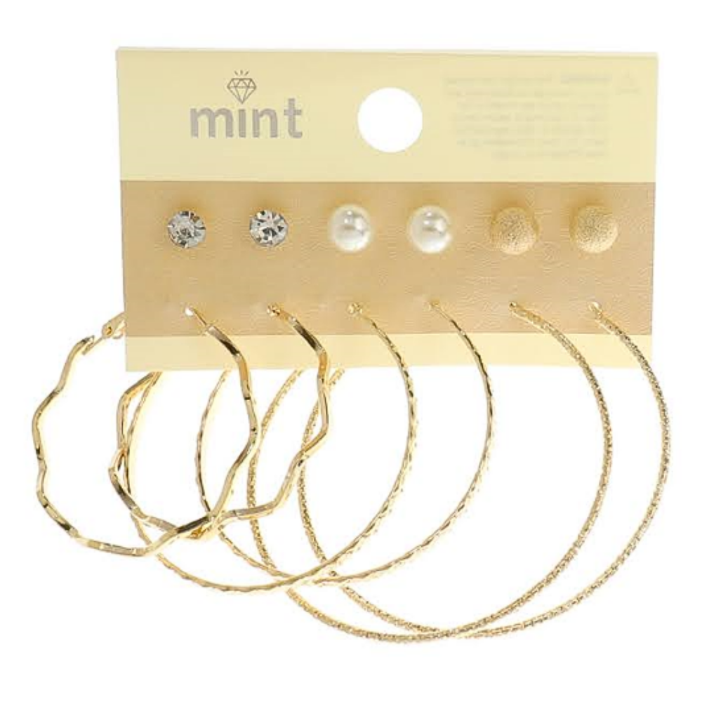 JAE45899 - 6 Pair Hoop Earring Set