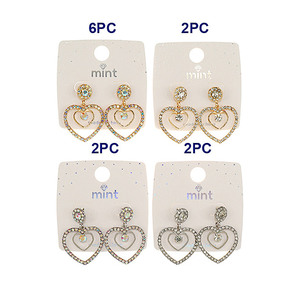 JAE45946 - Rhinestone Heart Earring