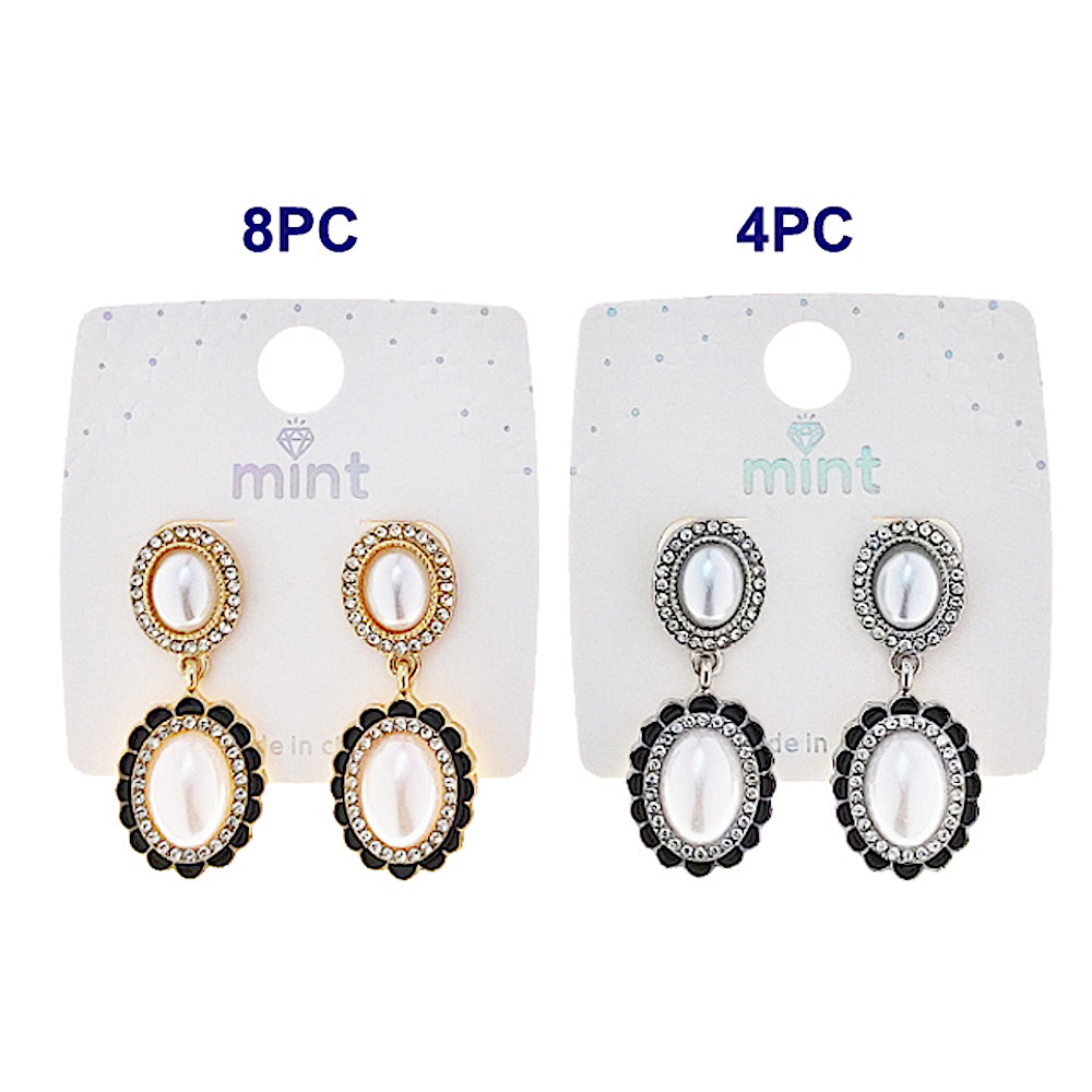 JAE45953 - Black Enamel Pearl Earring