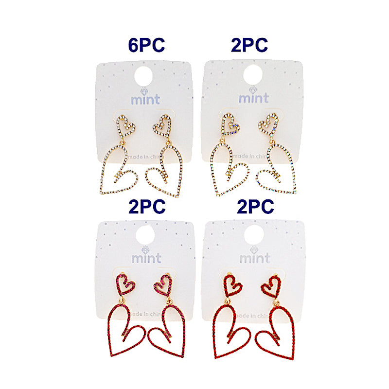 Rhinestone Heart Cutout Earring