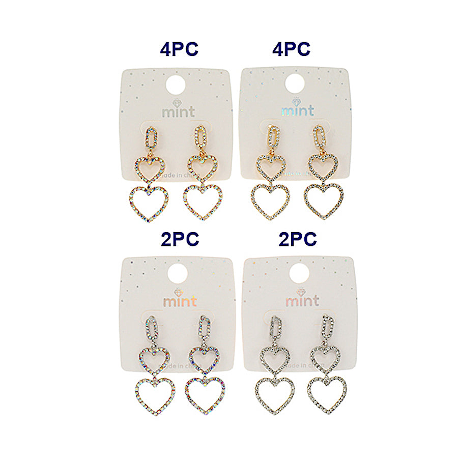 Rhinestone Heart Earrings