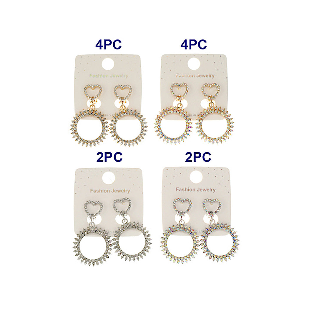 Clip On Rhinestone Circle Earring