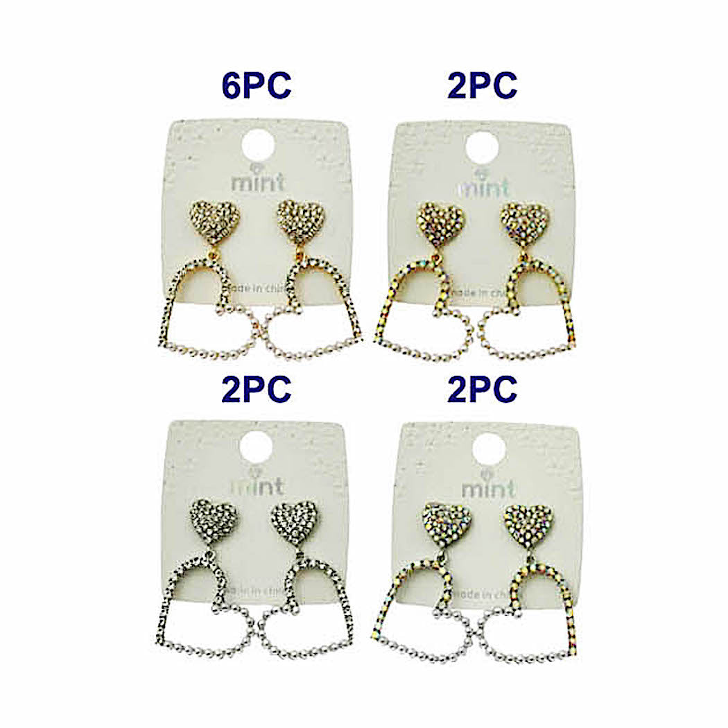 Rhinestone & Pearl Heart Earring