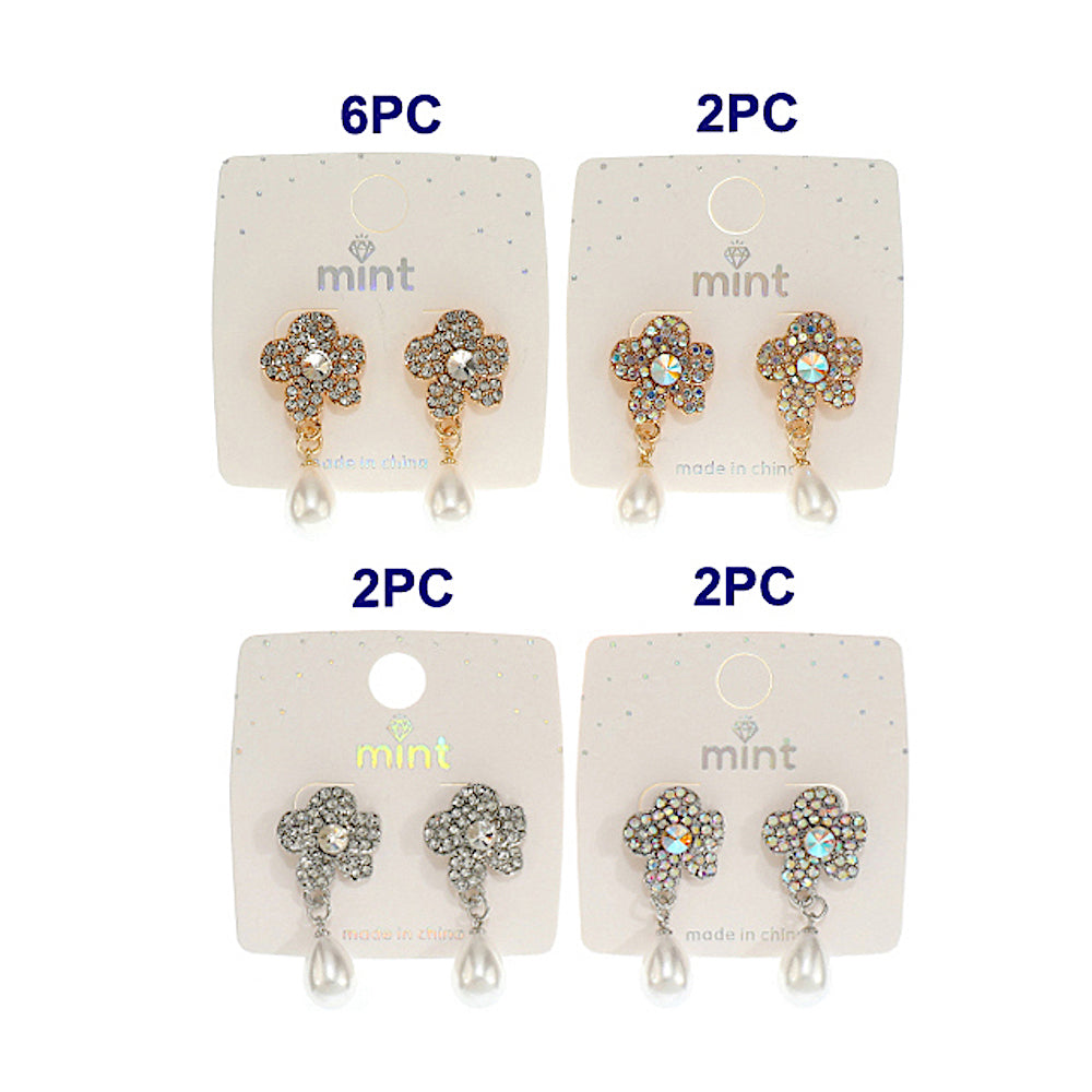 Flower Pearl Droplet Earring