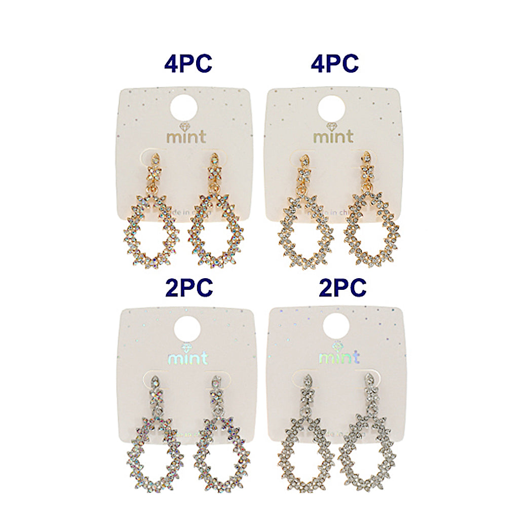 Rhinestone Flower Outline Earring