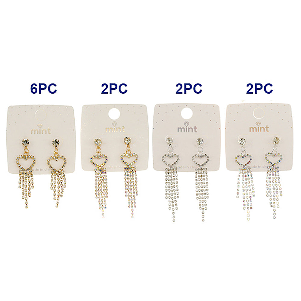 Rhinestone Heart Cascade Earring