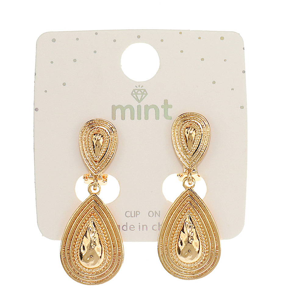 Clip On Metal Disc Earring