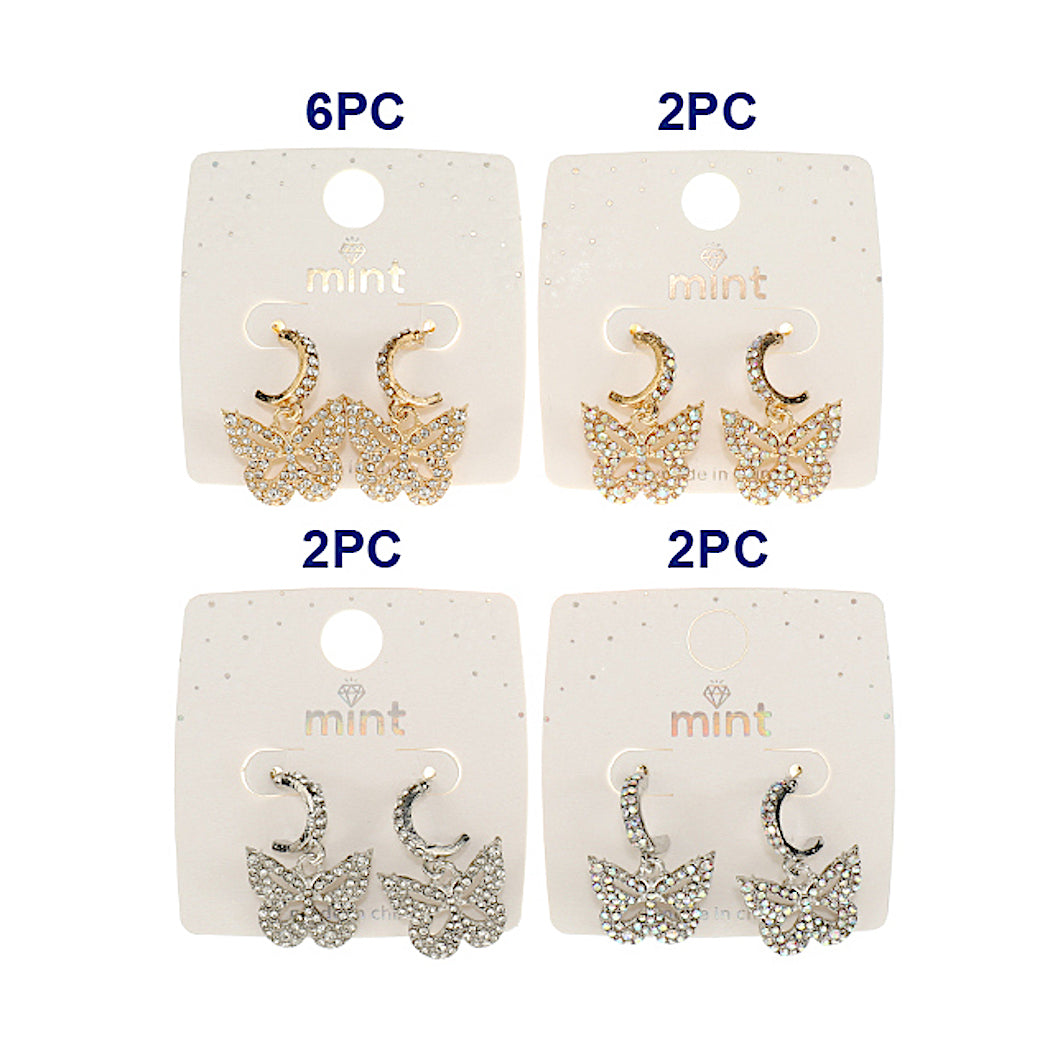 Rhinestone Butterfly Huggies