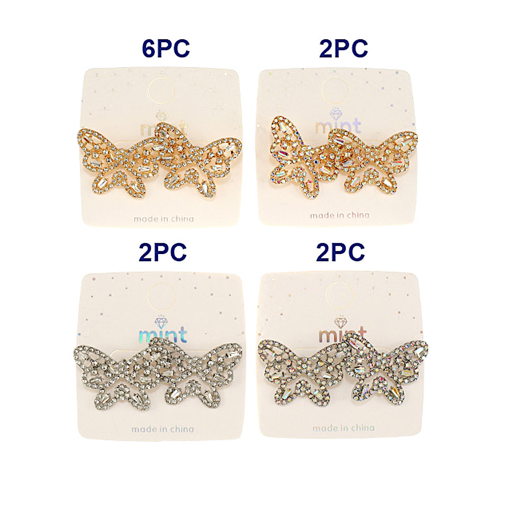 Rhinestone Butterfly Post Earring