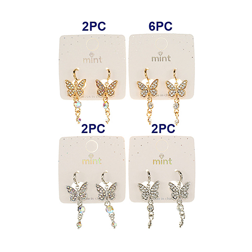 Rhinestone Butterfly Huggies