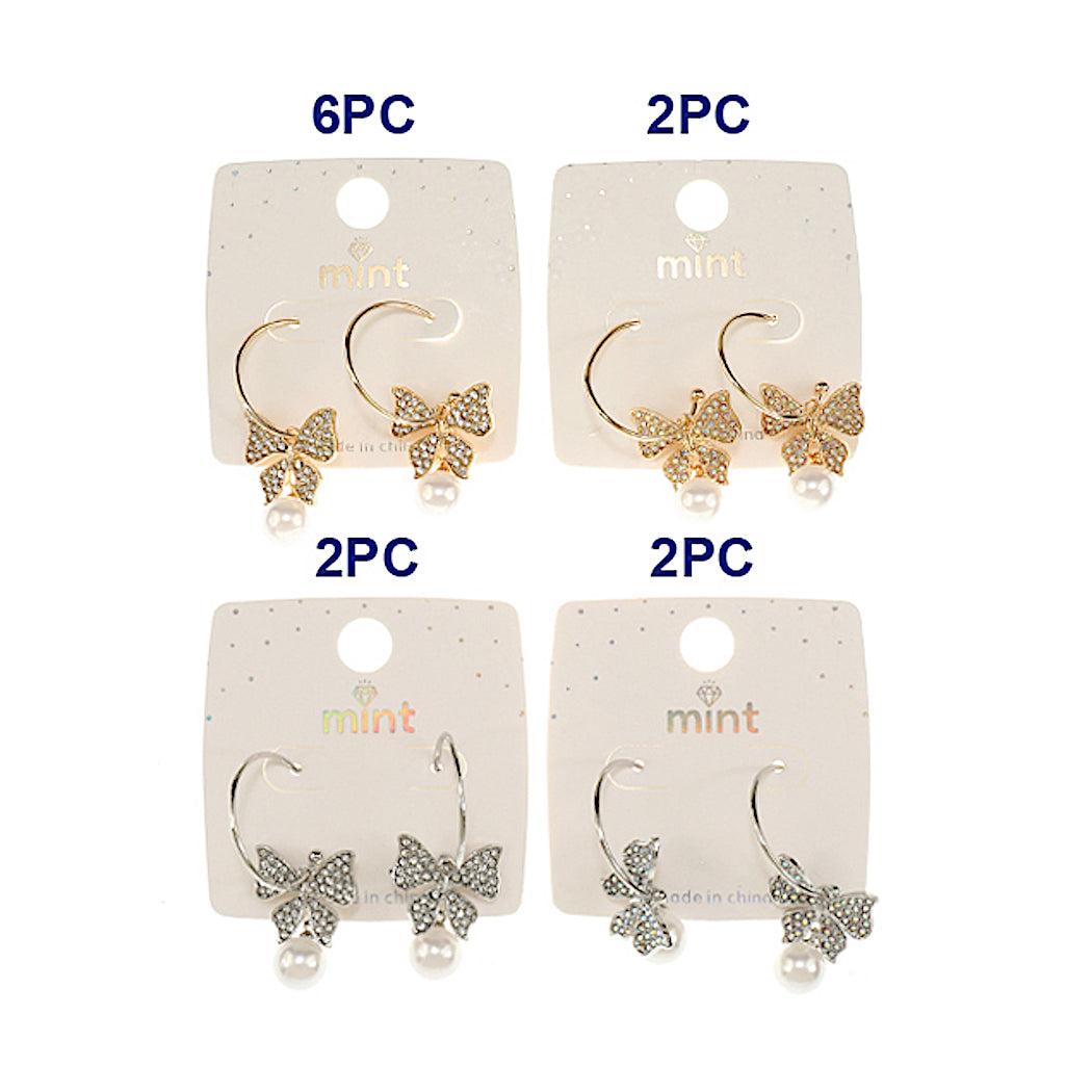 Rhinestone Butterfly Hoops