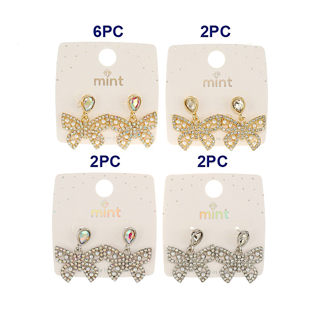 Rhinestone & Pearl Butterfly Earring
