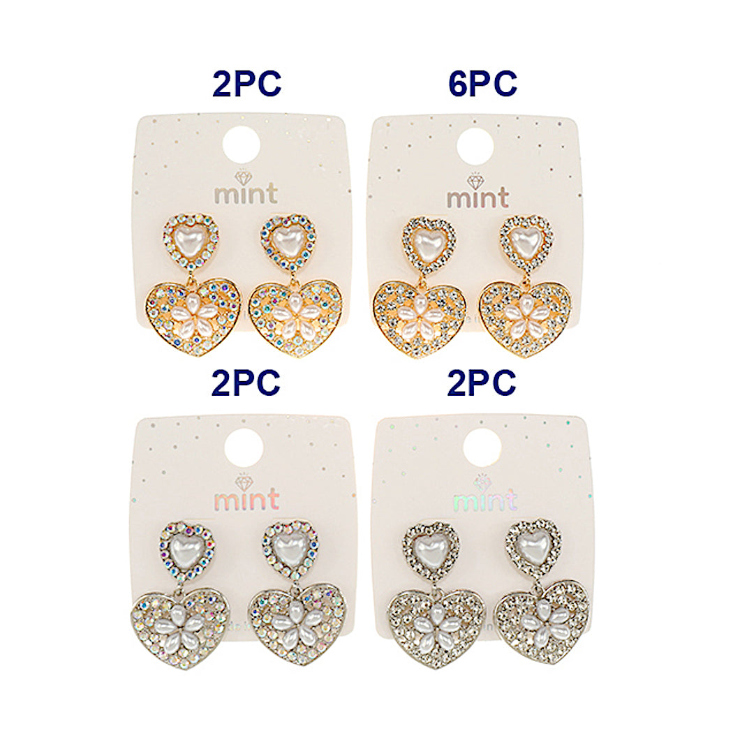 Pearl Flower Heart Earring