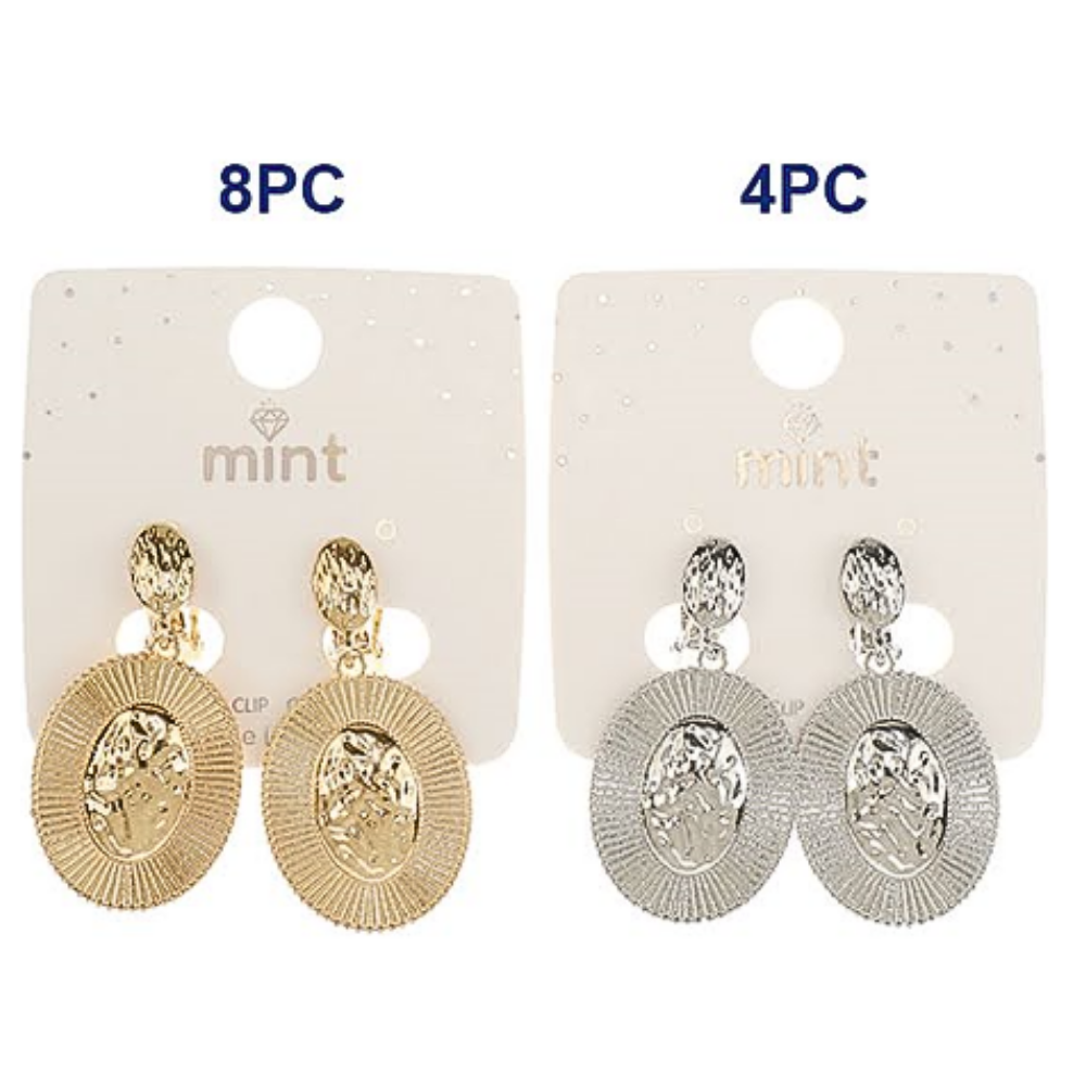 Clip On Metal Disc Earring