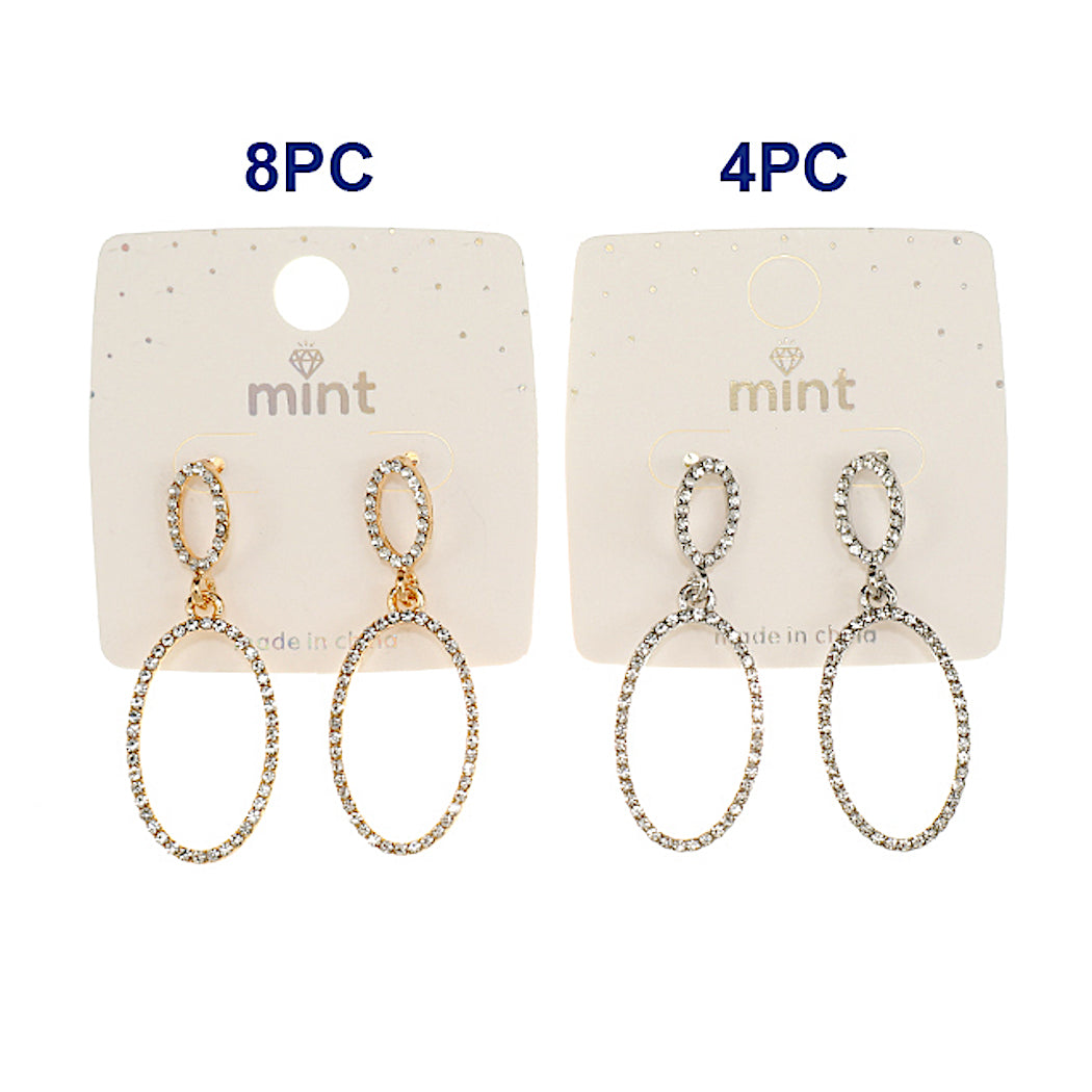 Rhinestone Oval Earring