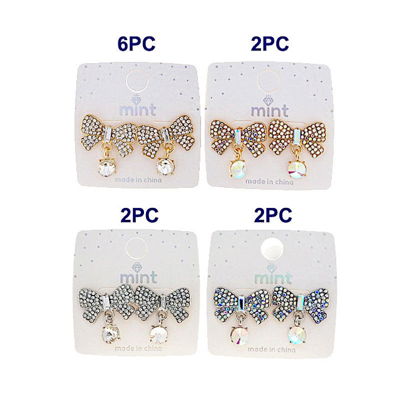 Pavé Bow Dangle Earrings