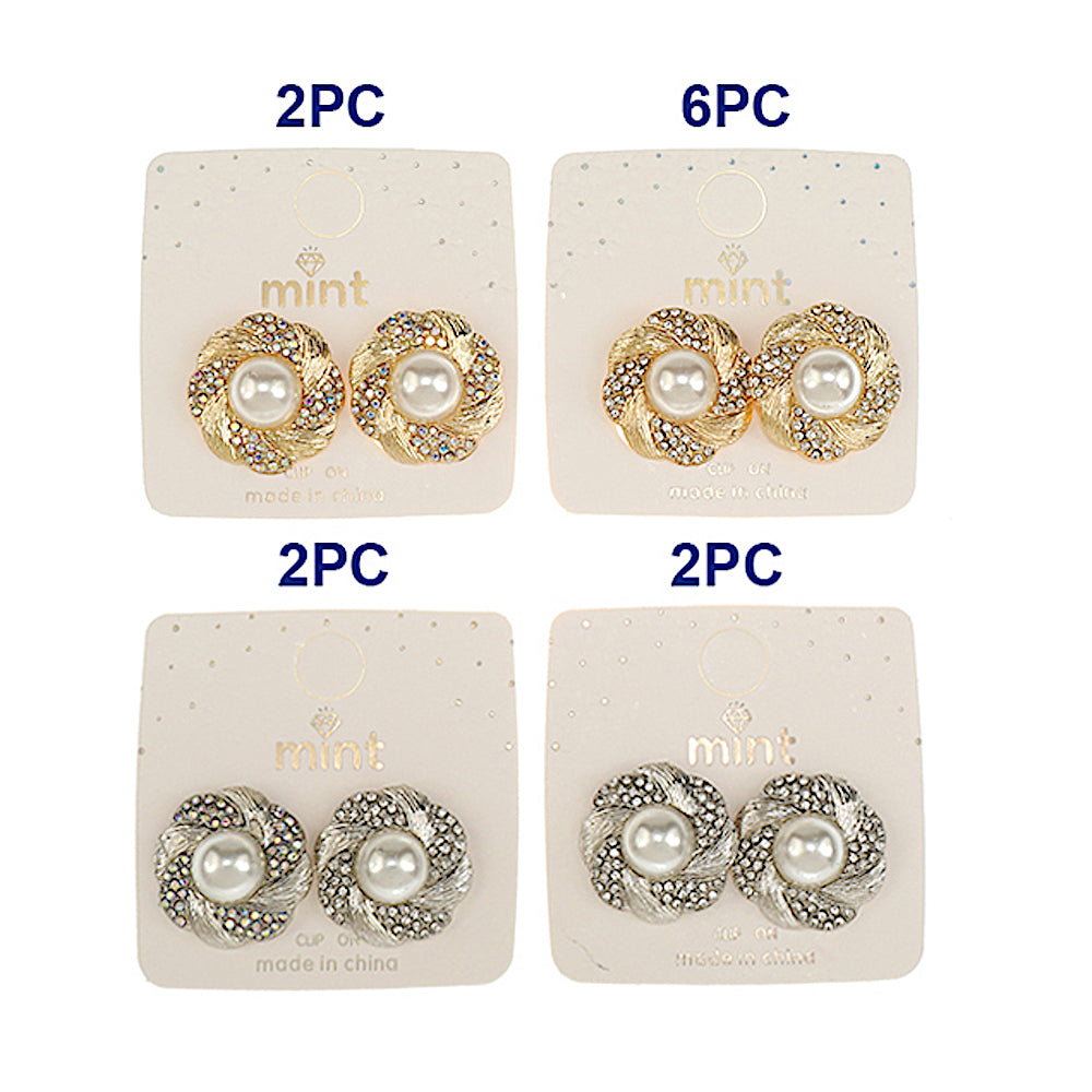 JAE47149C - Clip On Pearl Swirl Earring