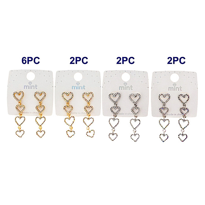 Rhinestone Heart Cascade Earring