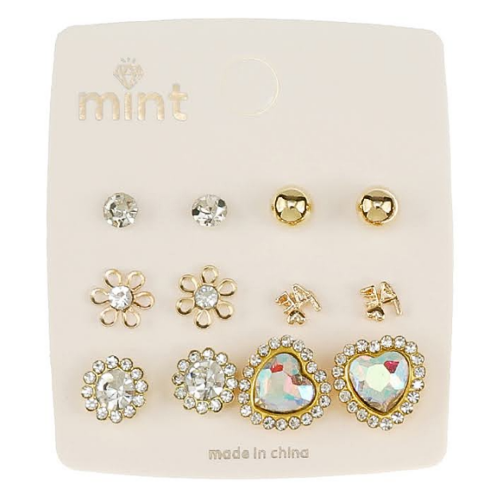 JAE47303 - 6 Pair Heart Earring Set