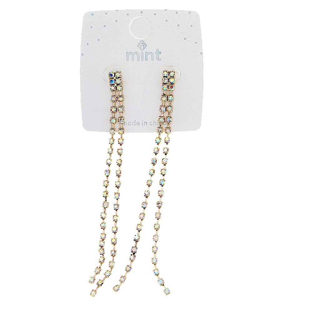 JAE47372 - Rhinestone Cascade Earrings