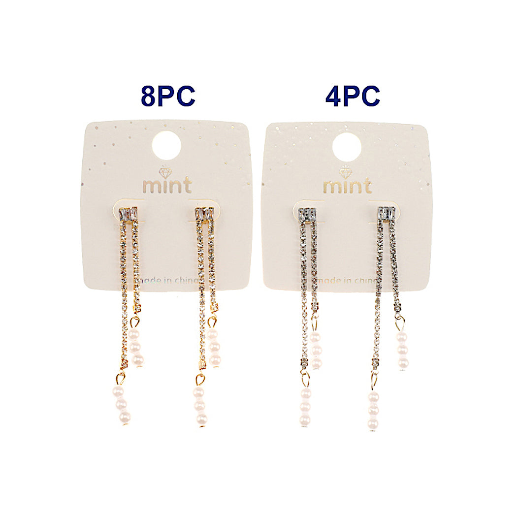 Pearl Rhinestone Drop Earring