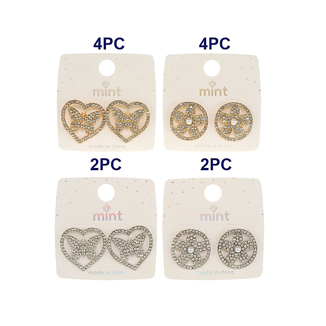 Pavé Butterfly Circle Post Earring