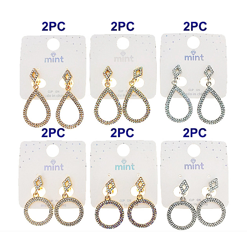 Clip On Pavé Drop Earring