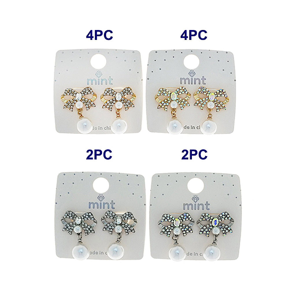JAE48300 - Pearl Drop Bow Earring