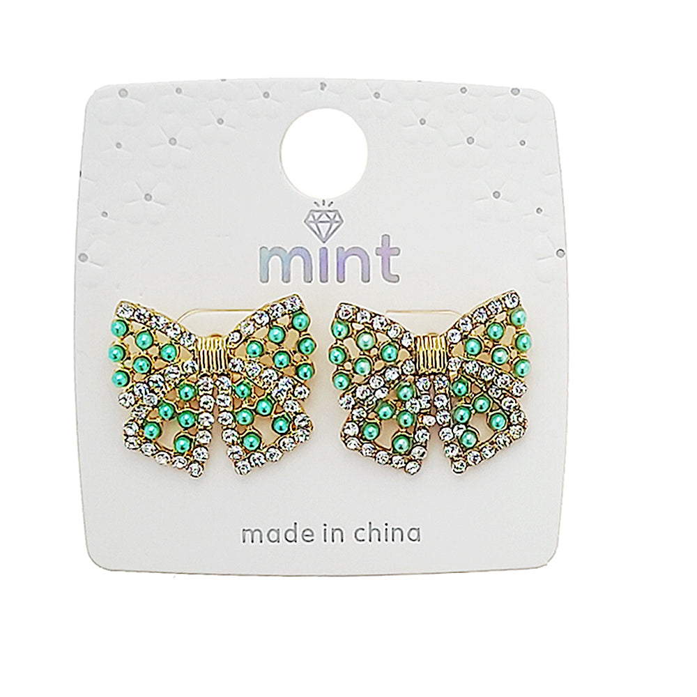 JAE48306 - Pavé Bow Post Earring