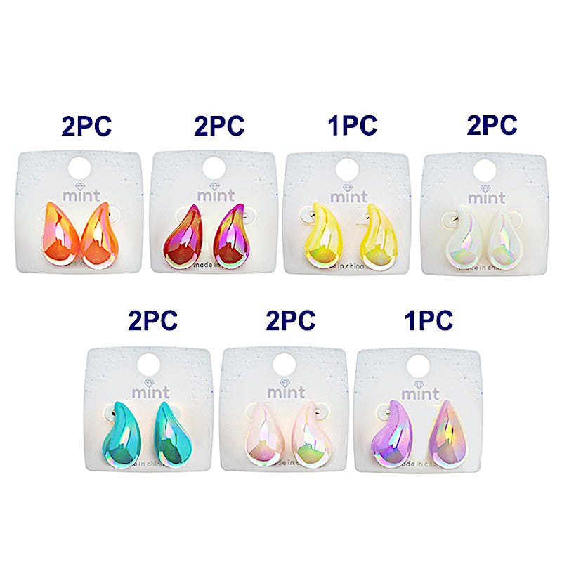 Holographic Teardrop Post Earring