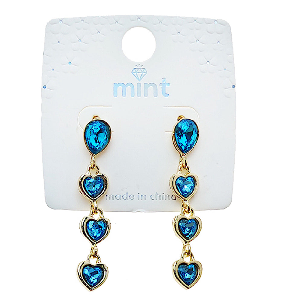Heart Crystal Drop Earring