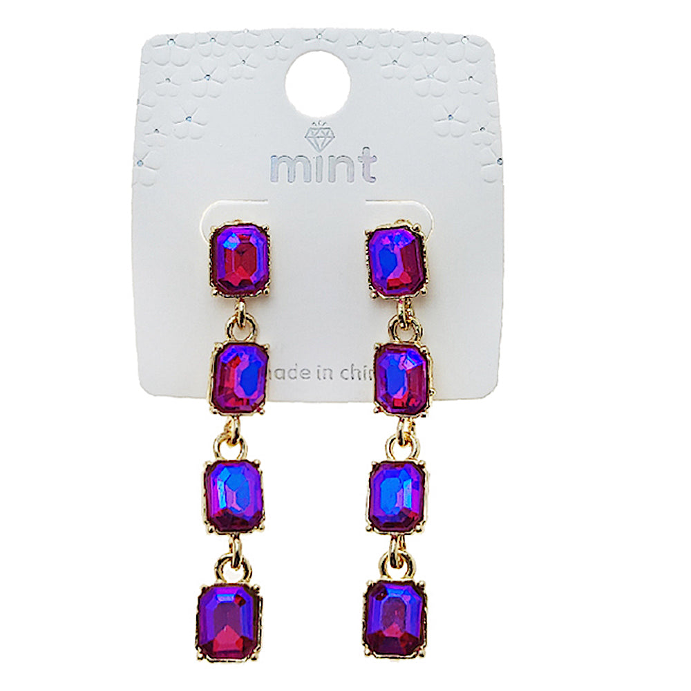 Square Crystal Drop Earring