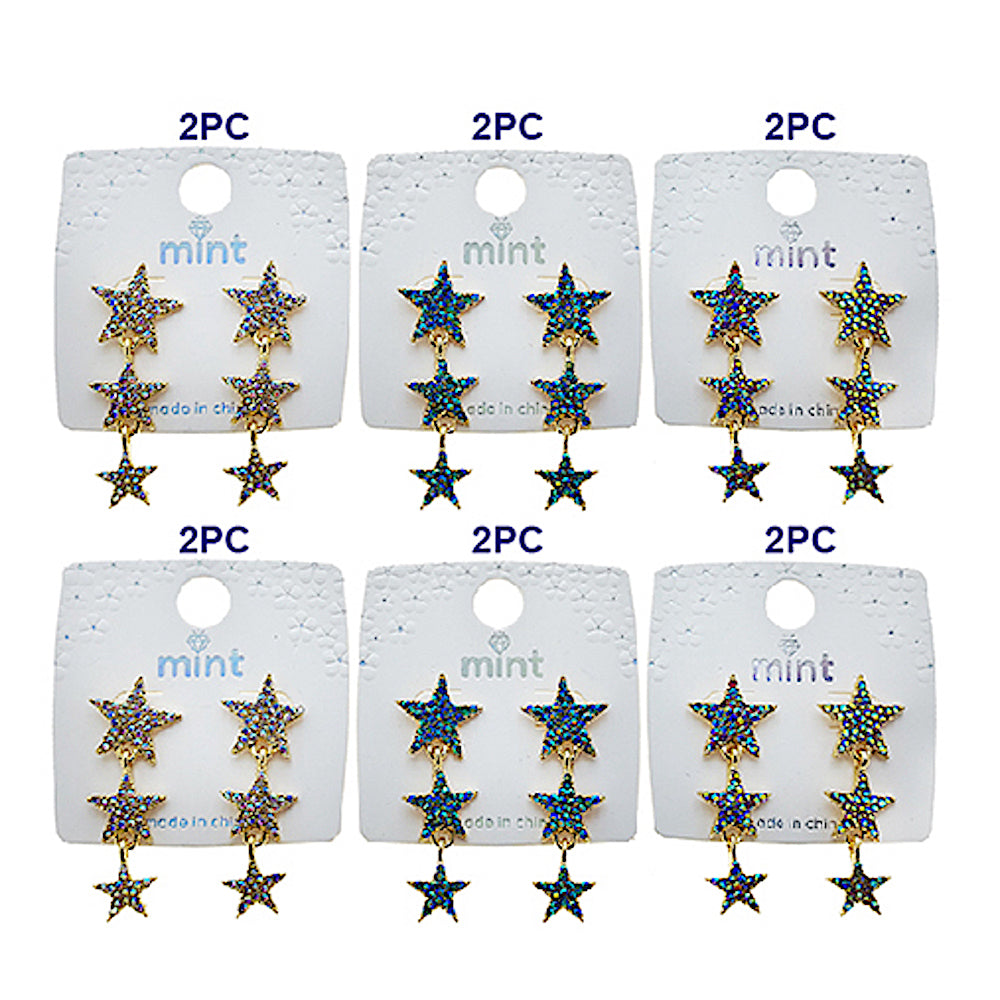 Rhinestone Star Cascade Earring