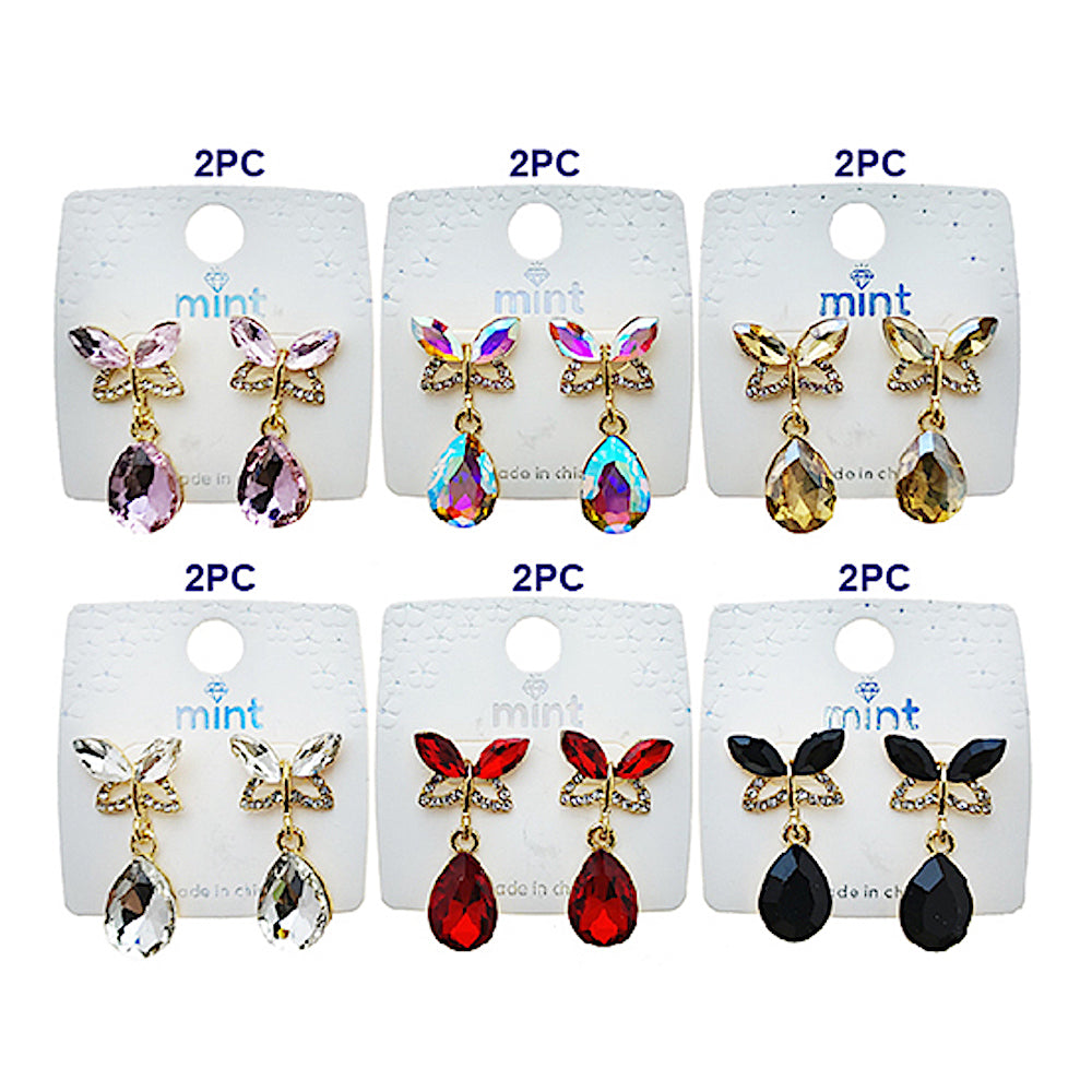 Butterfly Crystal Drop Earring