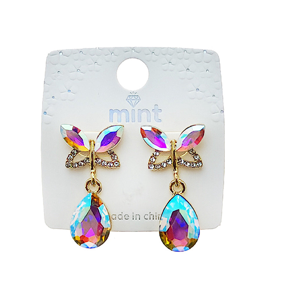 Butterfly Crystal Drop Earring
