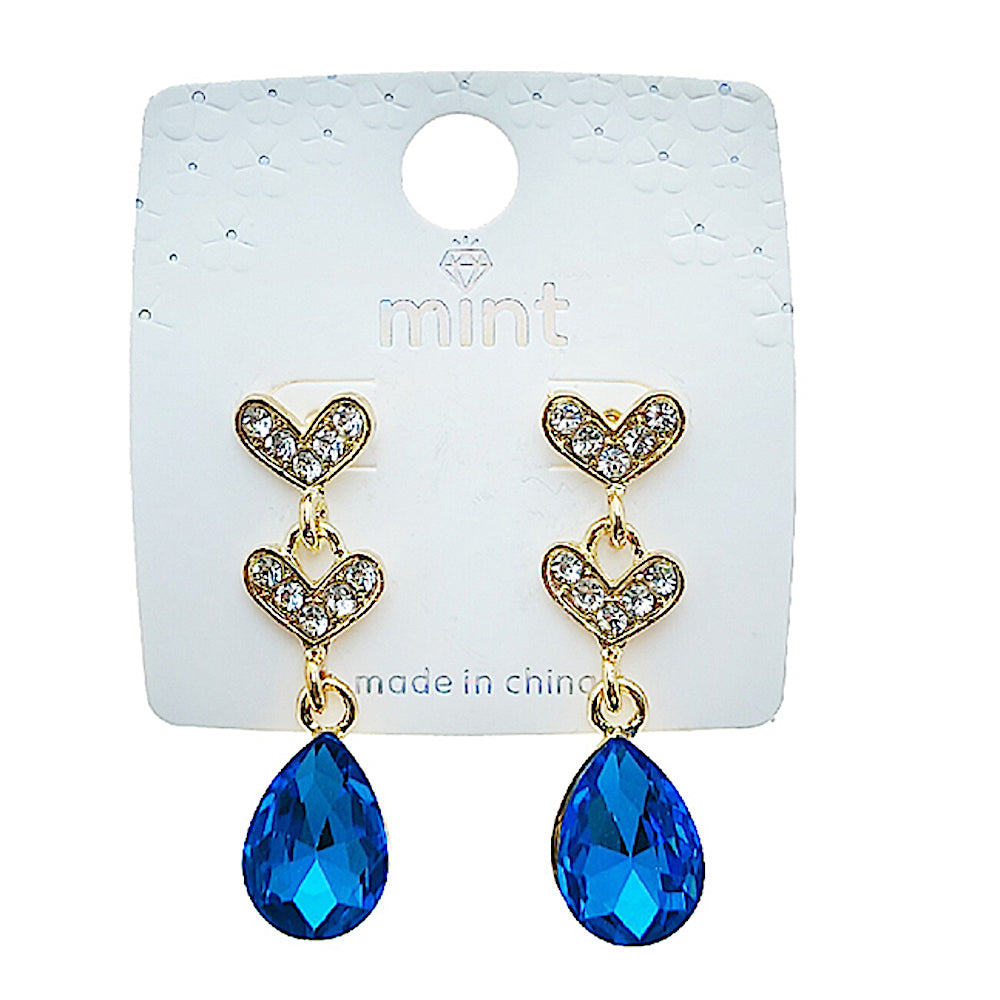 Heart Crystal Drop Earring