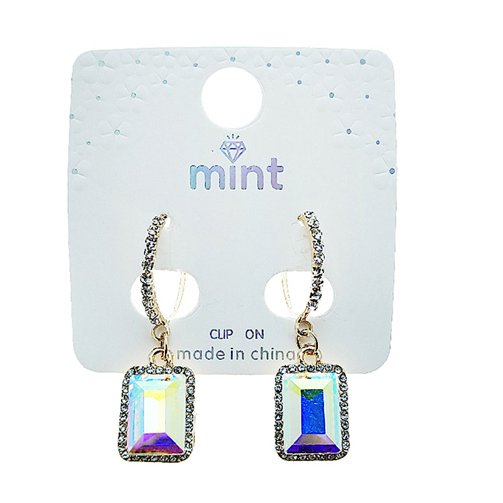 Crystal Rectangle Droplet Hoops