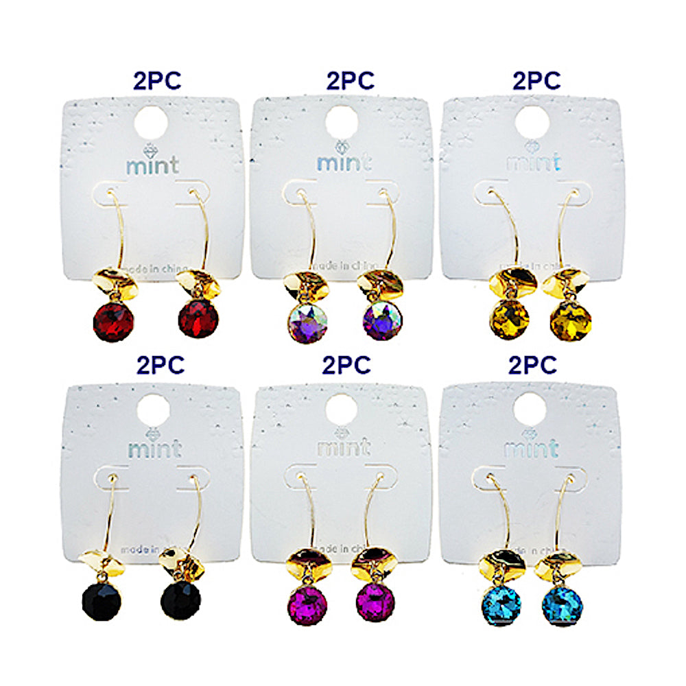 Crystal Droplet Fish Hook Earring