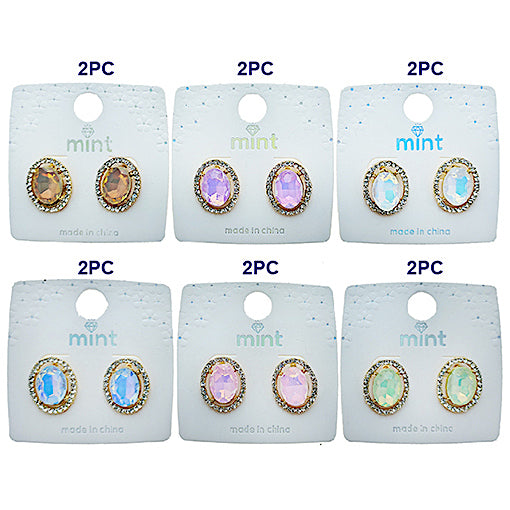JAE49375PIN - Pastel Crystal Post Earring