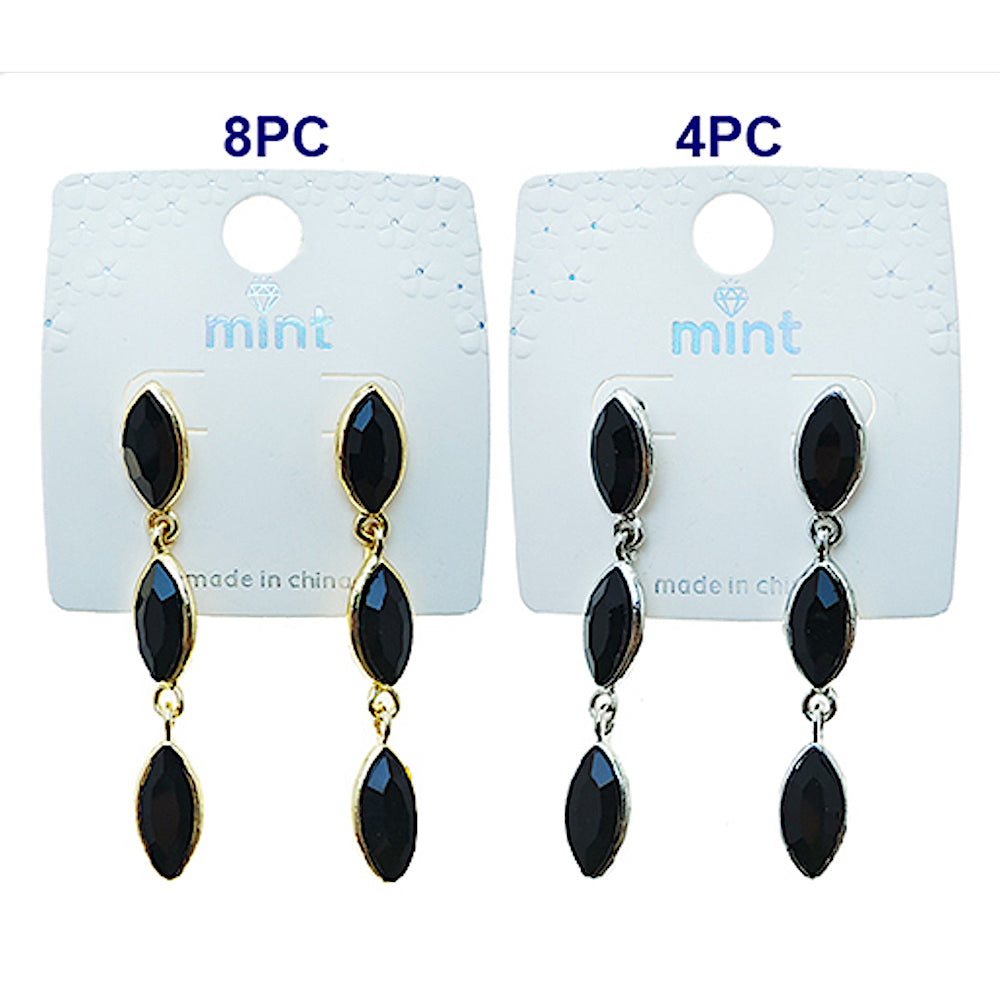 Black Marquise Drop Earring