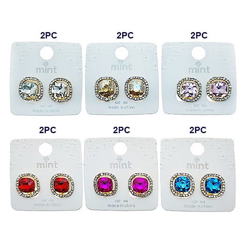 Clip On Crystal Halo Earring