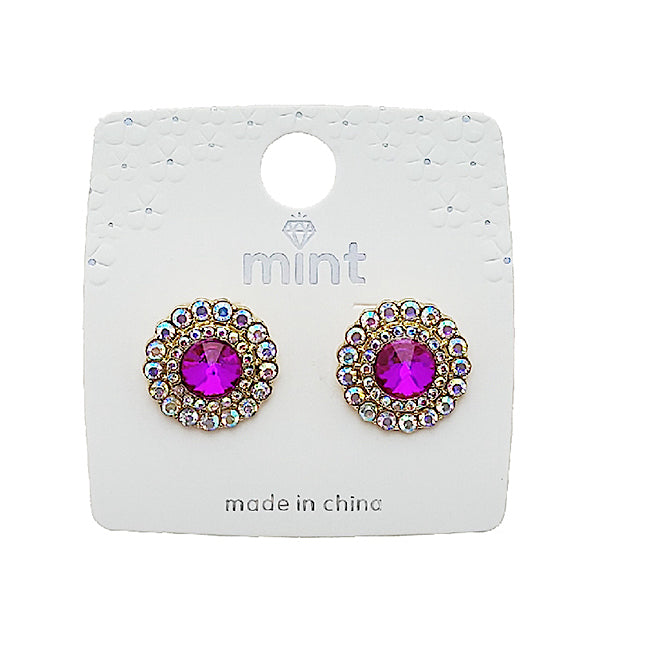JAE49422 - Crystal Halo Post Earring