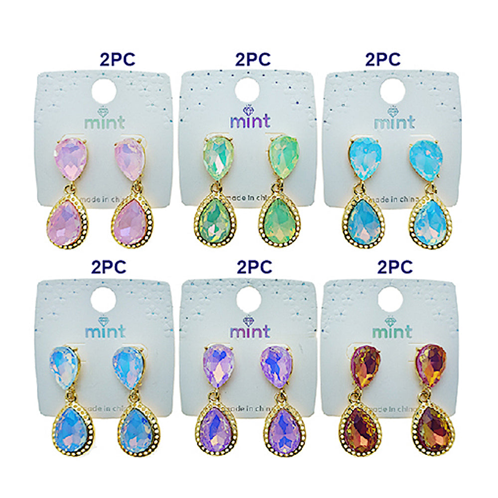 Pastel Crystal Teardrop Earring