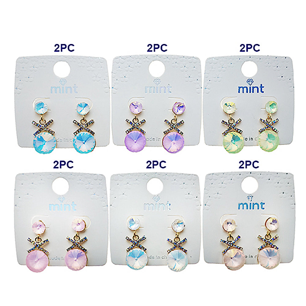 Pastel Crystal X Earring