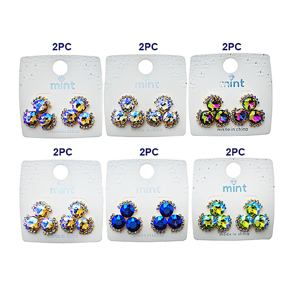 Crystal Cluster Post Earring